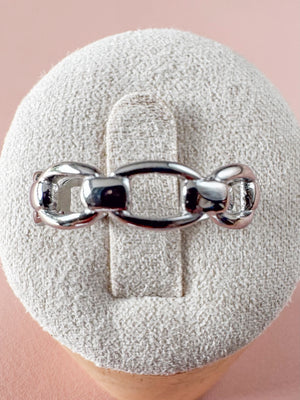 Bague Cedric – Bague chaîne argentée ajustable en acier inoxydable