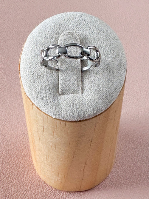 Bague Cedric – Bague chaîne argentée ajustable en acier inoxydable
