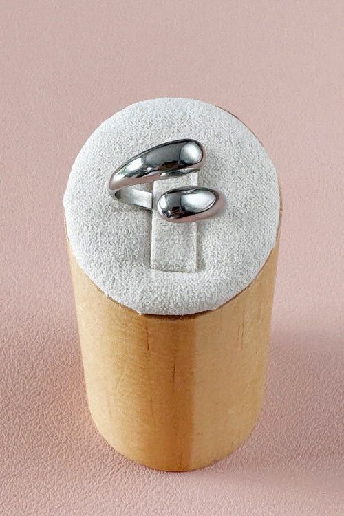 Bague Cynthia – Bague argentée ajustable en acier inoxydable
