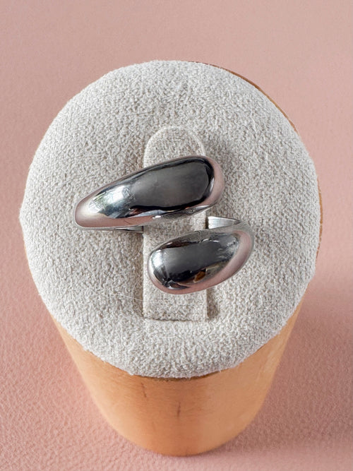 Bague Cynthia – Bague argentée ajustable en acier inoxydable