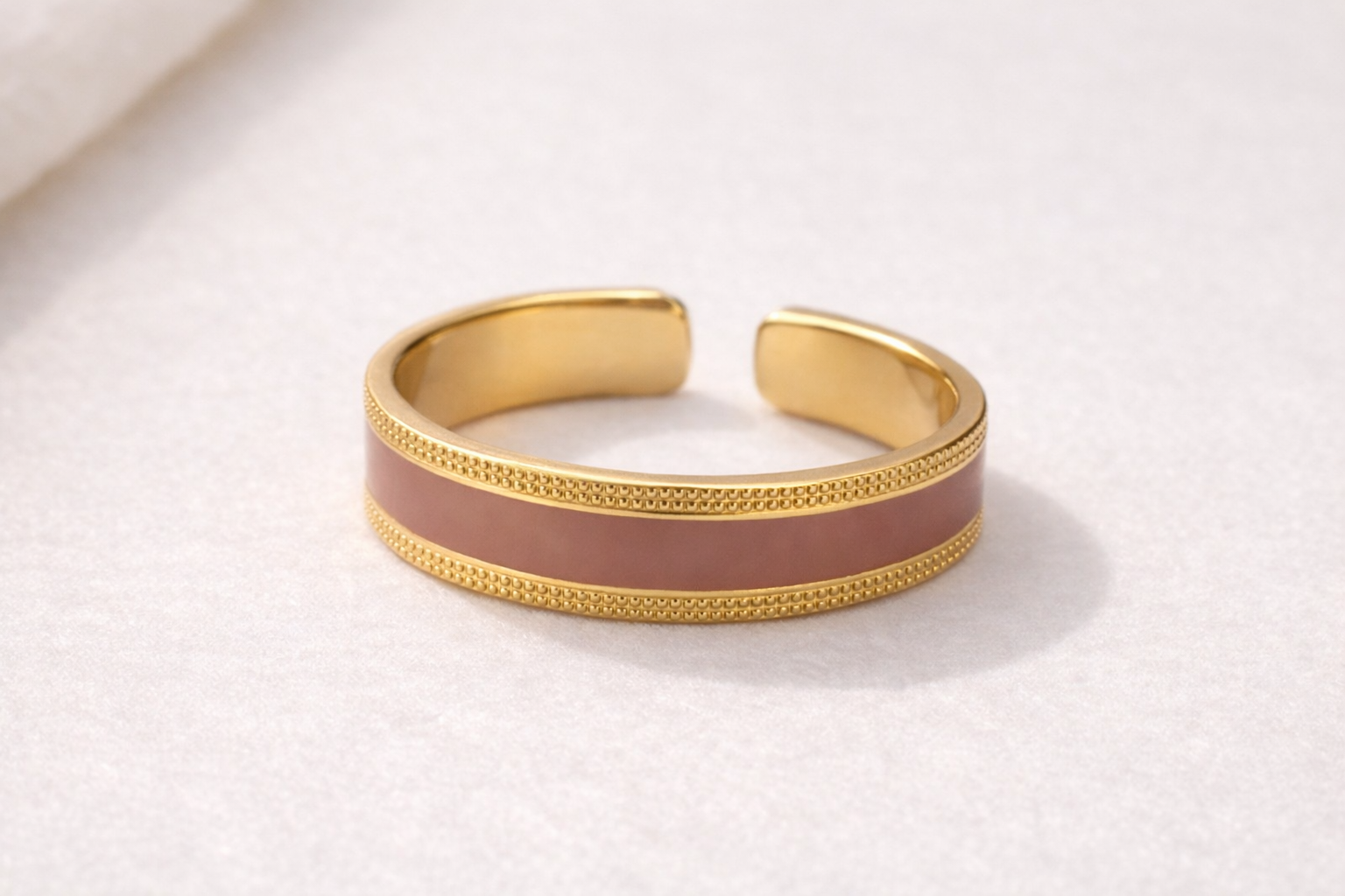 Bague LUNAYA – Bague ajustable en acier inoxydable rose et doré