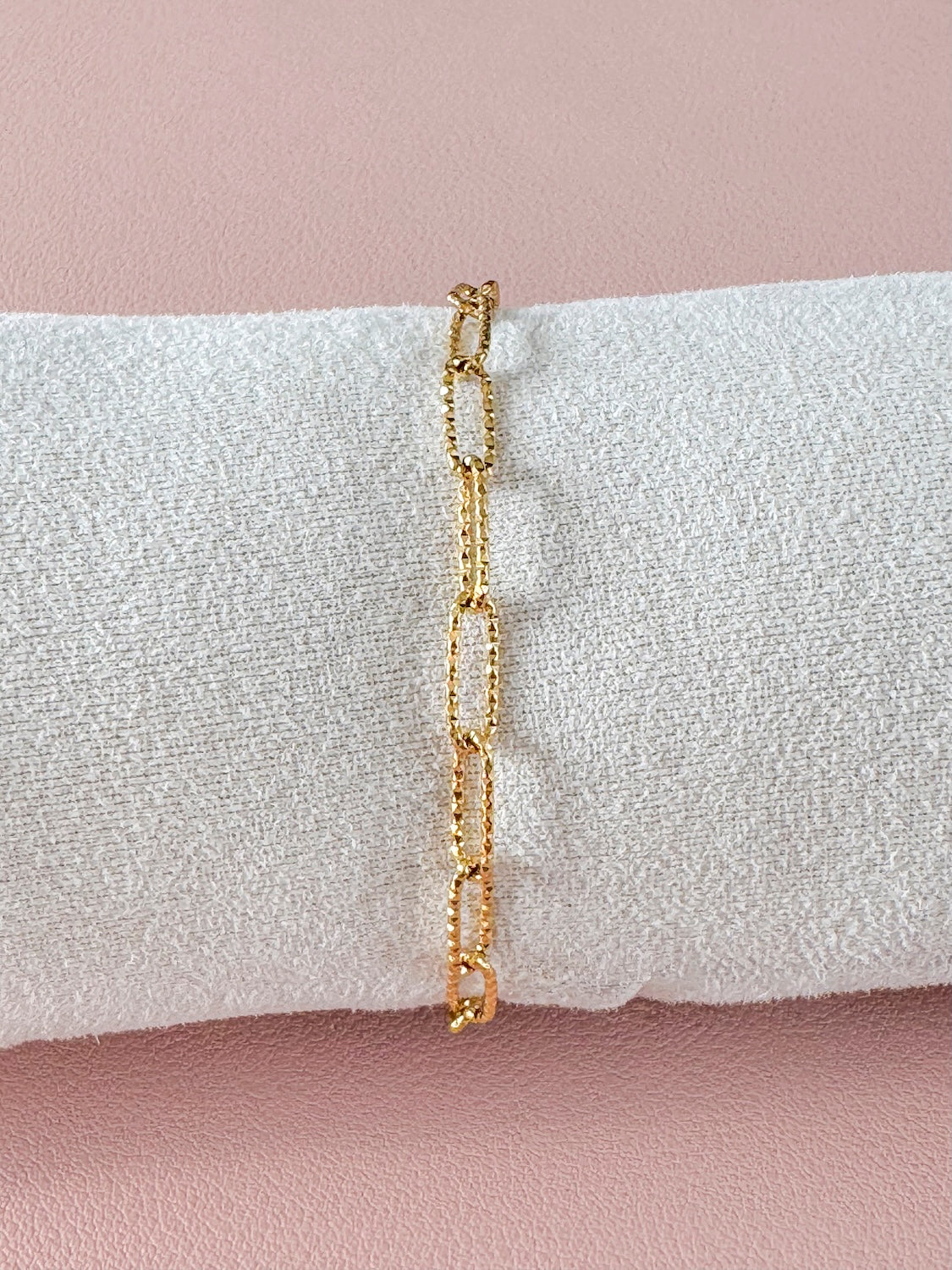 Bracelet Georges – Chaîne dorée à maillons texturés en acier inoxydable