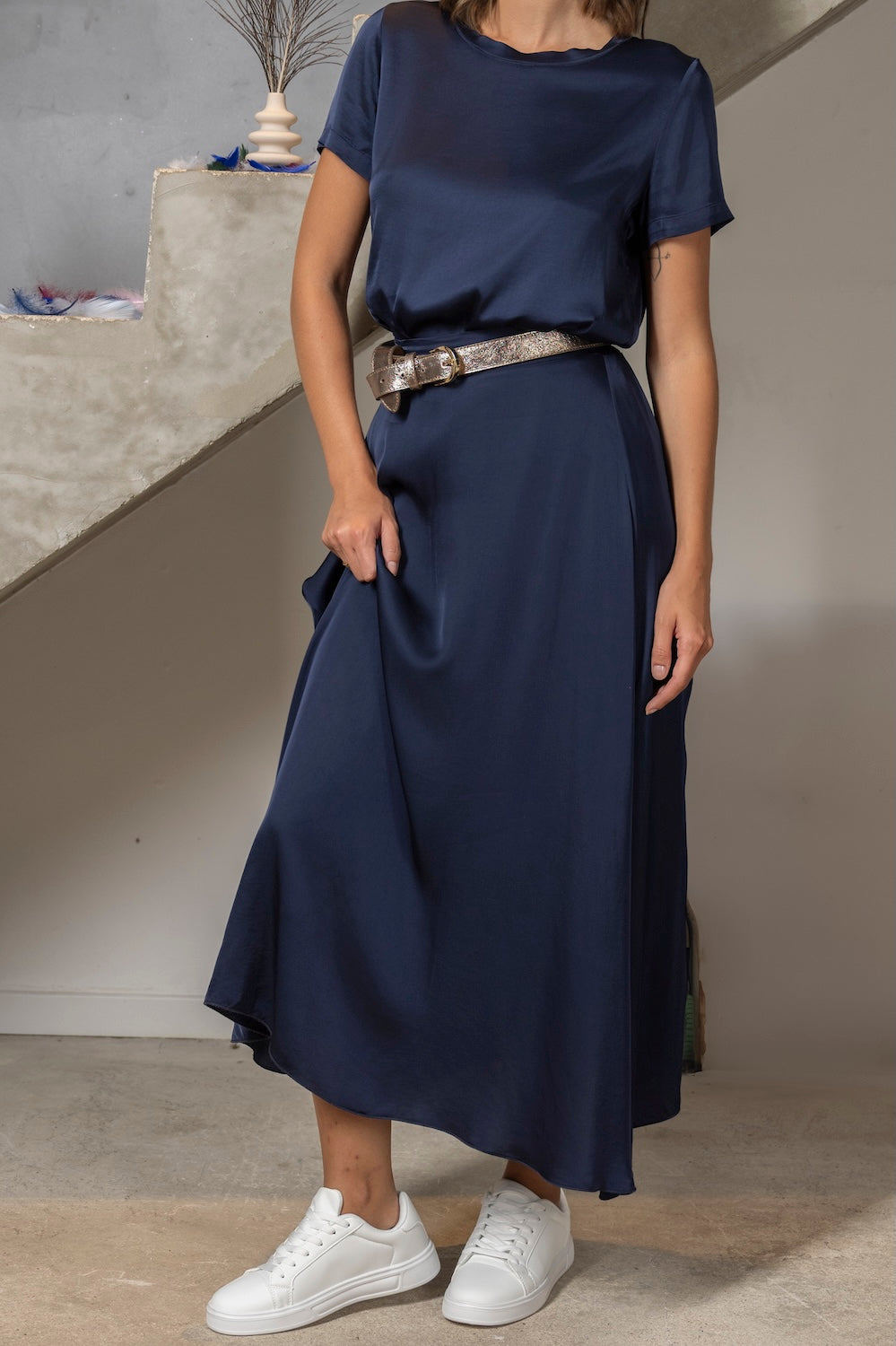 Jupe LILI – Coupe fluide en viscose bleu roi