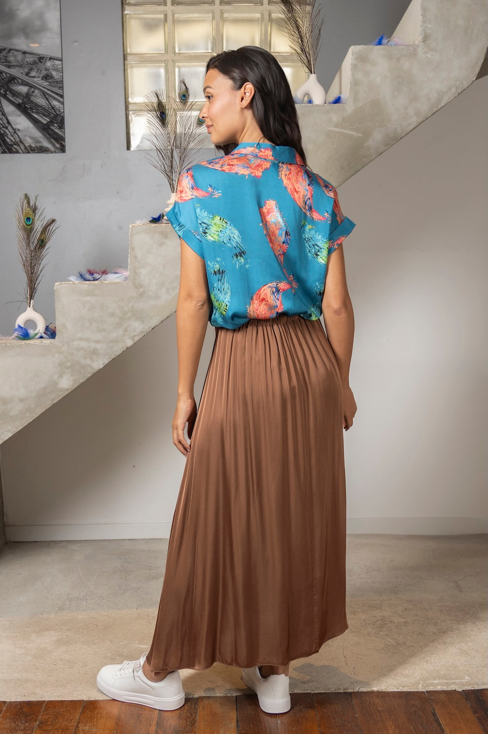 Jupe LILI – Viscose fluide chocolat