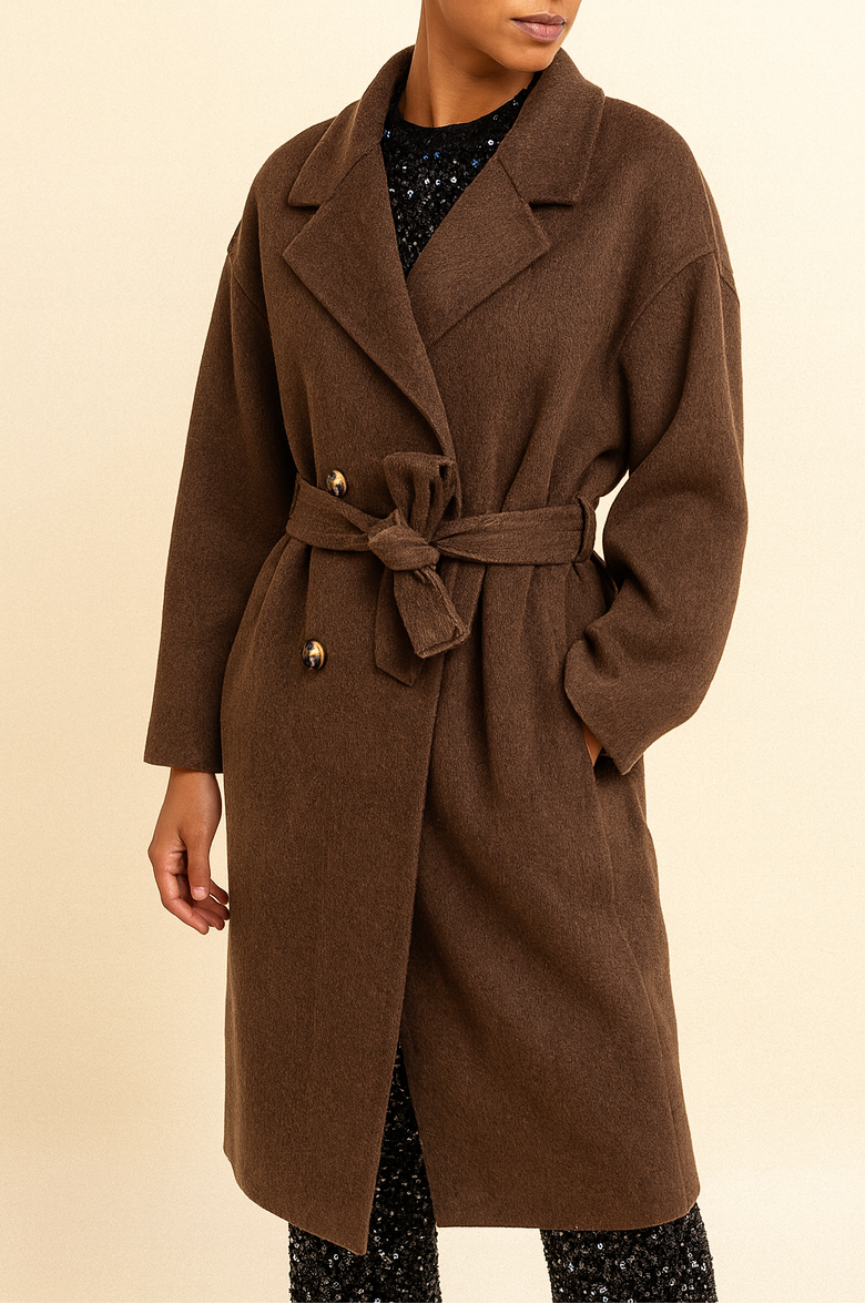 Manteau SAMANTHA – Long en marron
