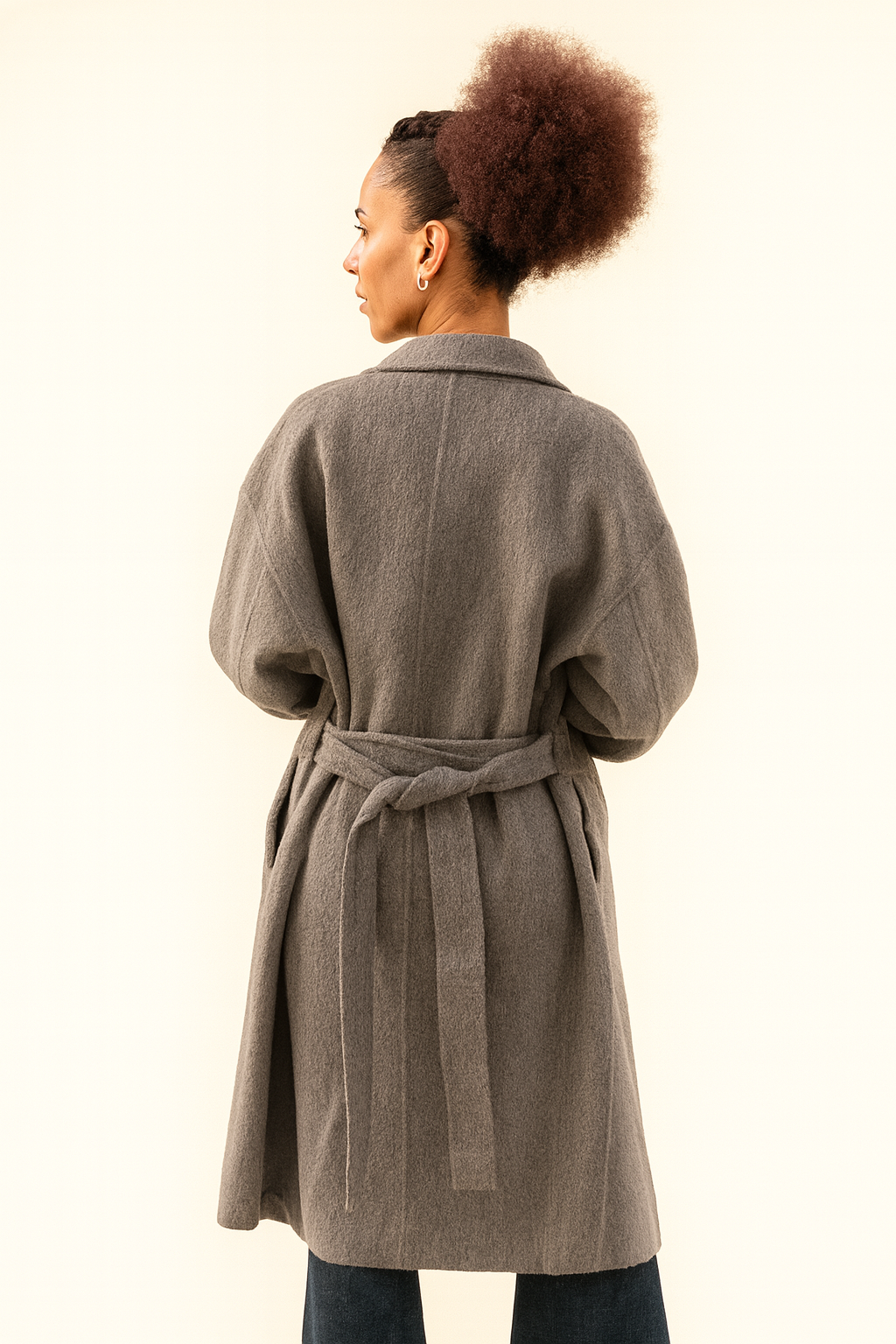 Manteau SAMANTHA – Long en laine grise