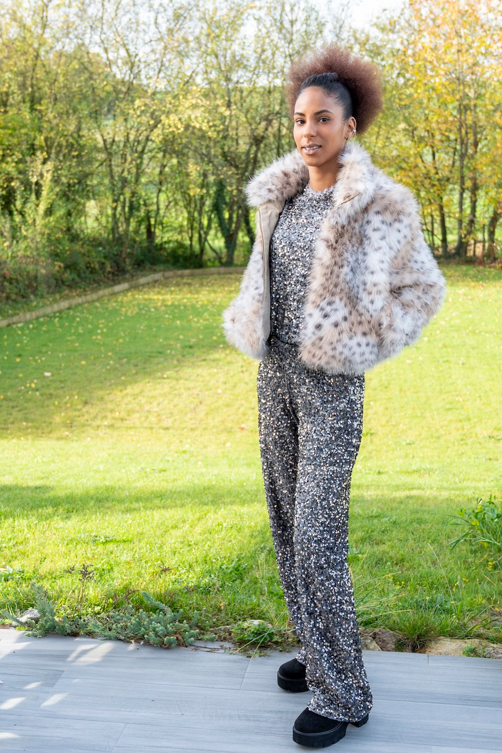 PANTALON SEQUIN GRIS 