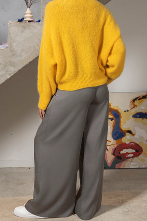 Pantalon INAHE – Large et fluide, gris anthracite
