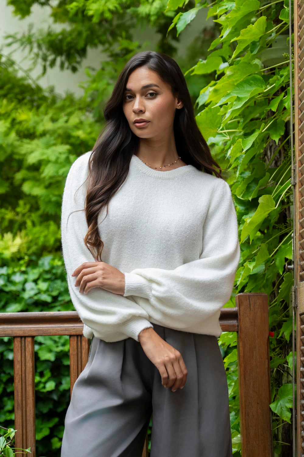 Pull IFE – Maille douce blanc cassé