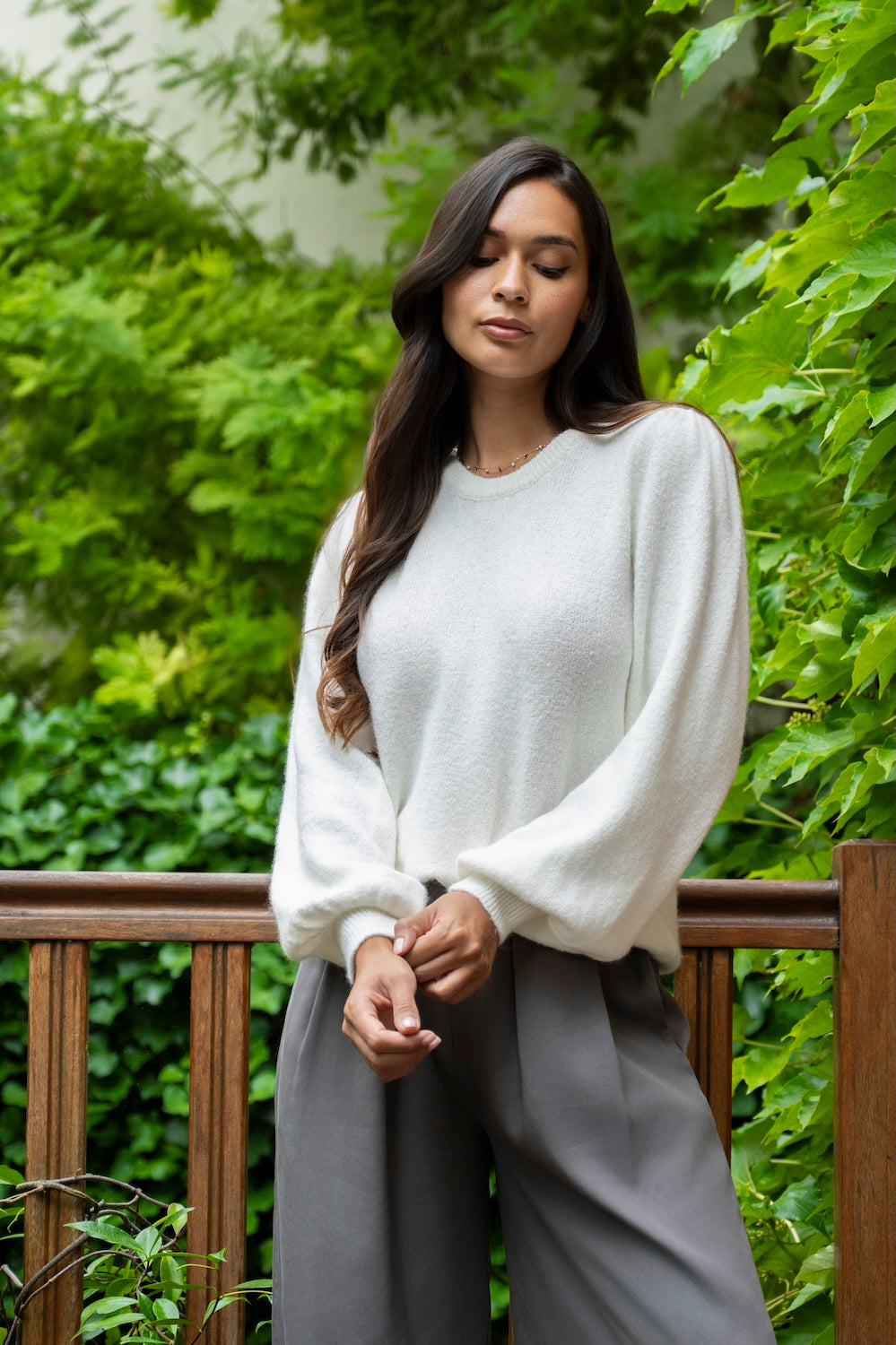 Pull IFE – Maille douce blanc cassé