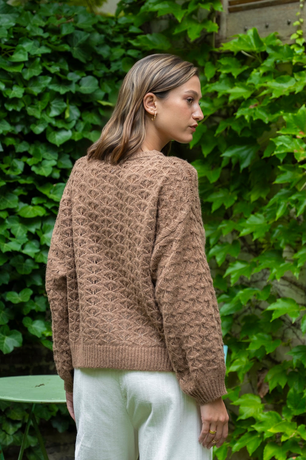Pull ELISE – Maille ajourée chocolat