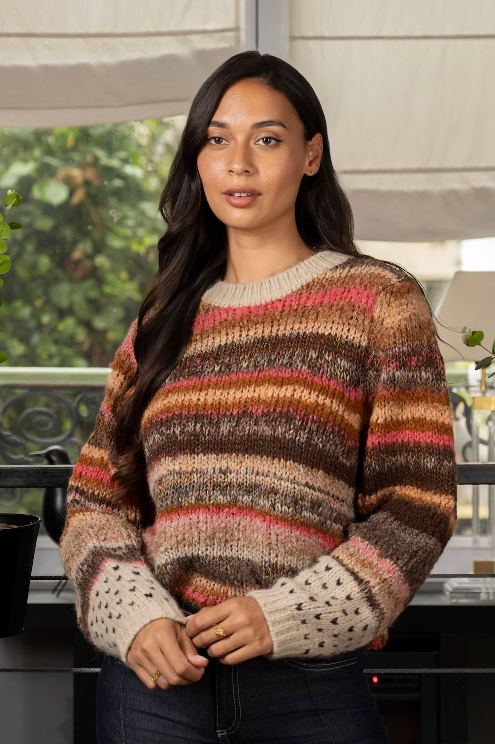 Pull FRANCESCA – Rayures chaleureuses en maille douce