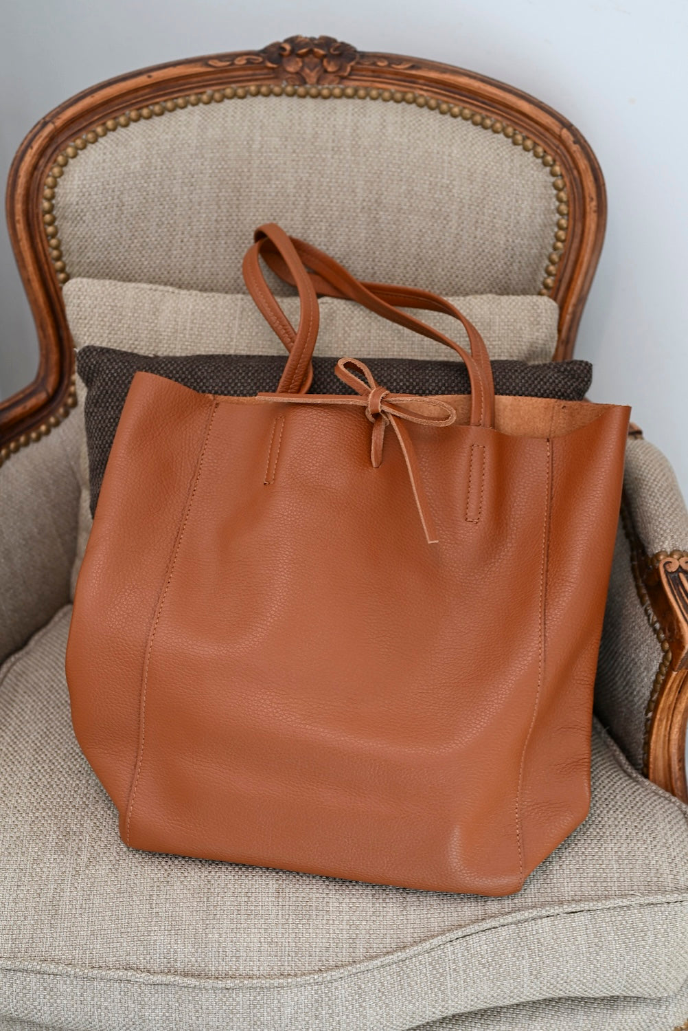 Sac BEA – Grand cabas en cuir camel