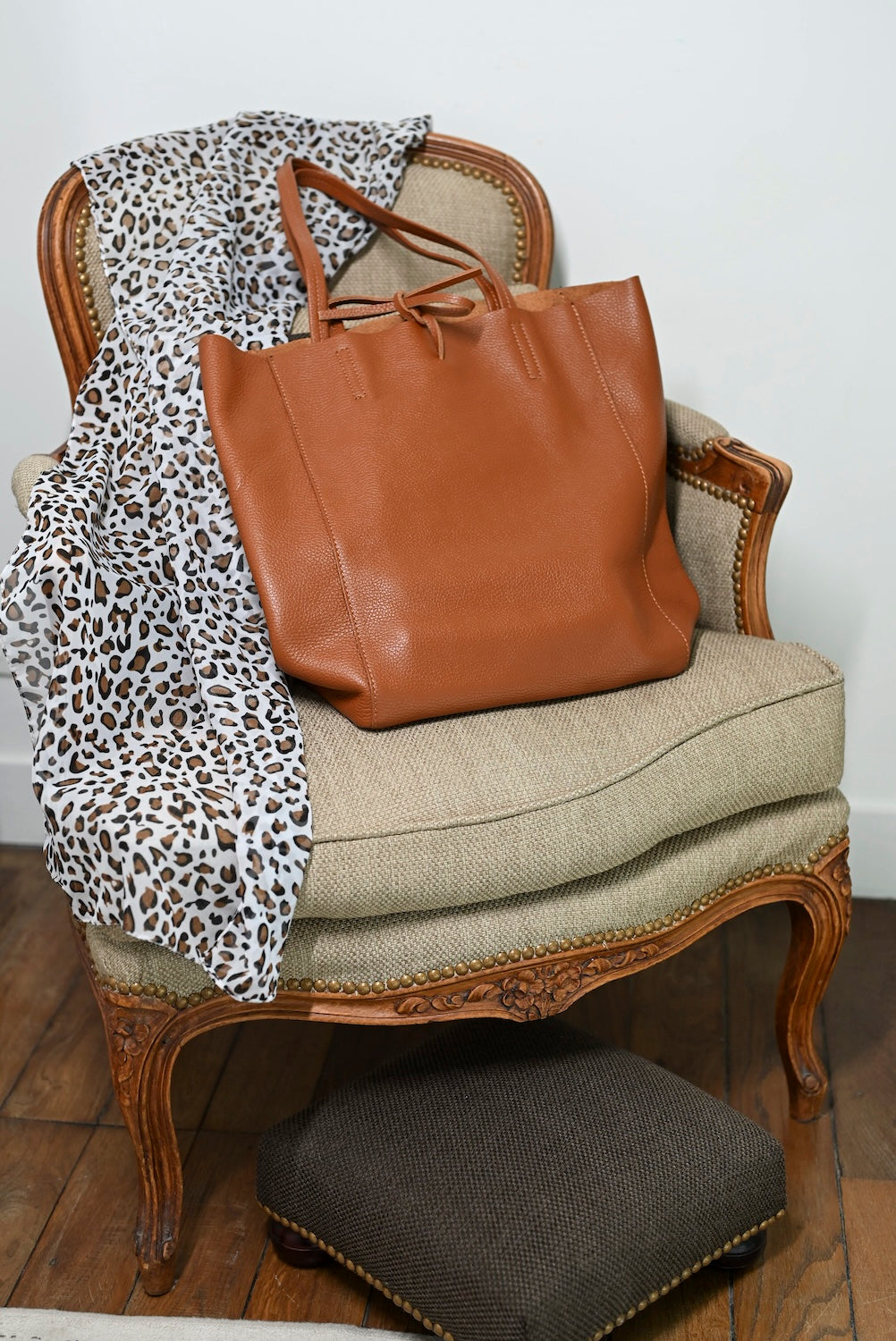 Sac BEA – Grand cabas en cuir camel