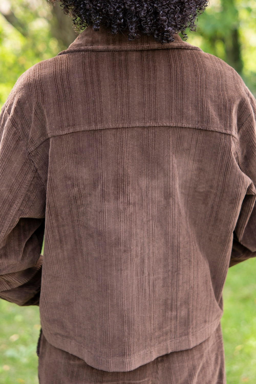 Veste SOLENE – en velours côtelé chocolat 100 % coton