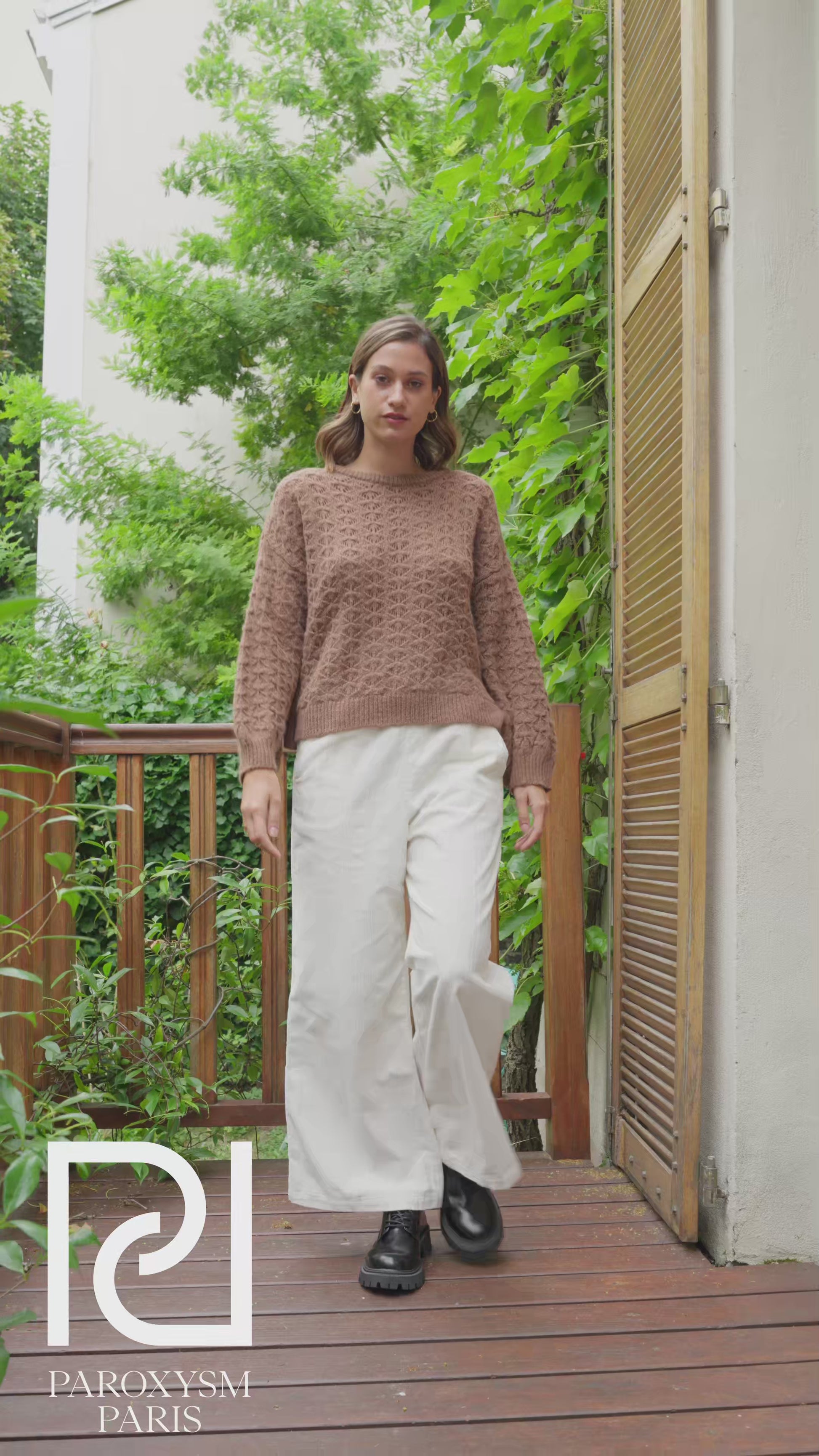 Pull ELISE – Maille ajourée chocolat