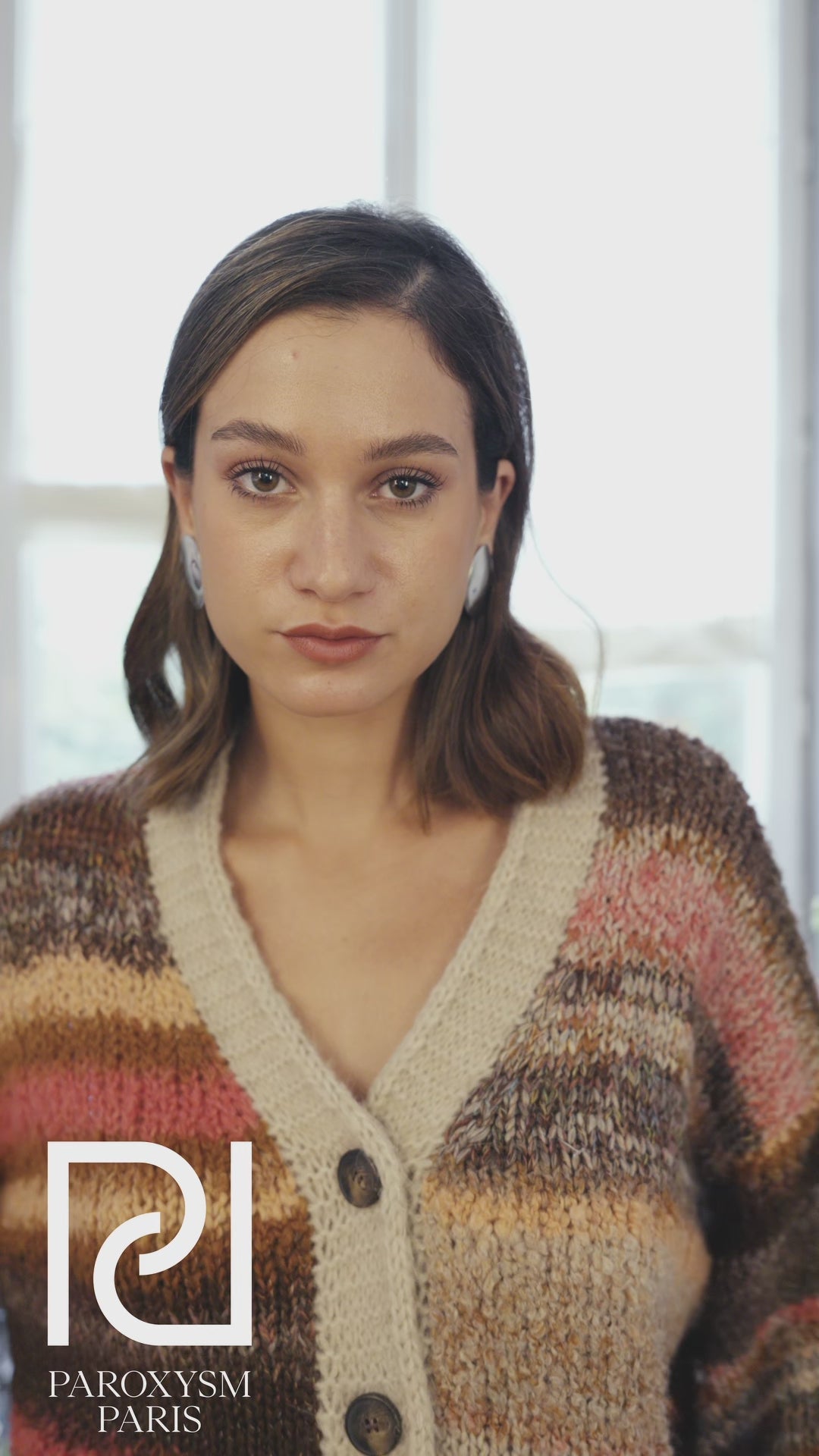 Cardigan GIULIA – Tricot moelleux multicolore aux teintes chaudes